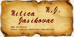 Milica Jasikovac vizit kartica